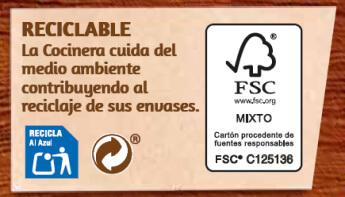 etiqueta FSC packs La Cocinera