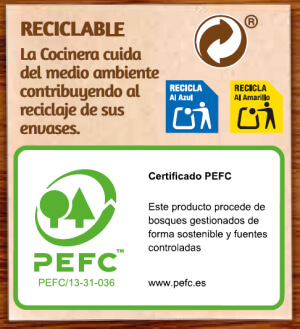 etiqueta certificado PEFC packs La Cocinera