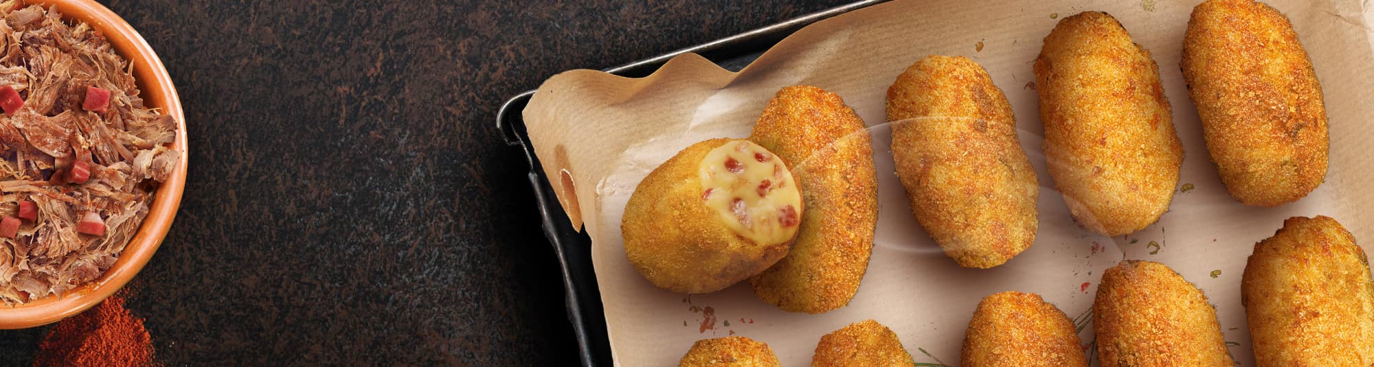 Croquetas de cocido con ensalada de garbanzos