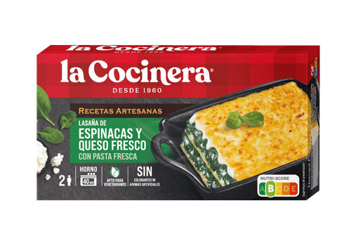 Lasaña espinacas y queso 530g