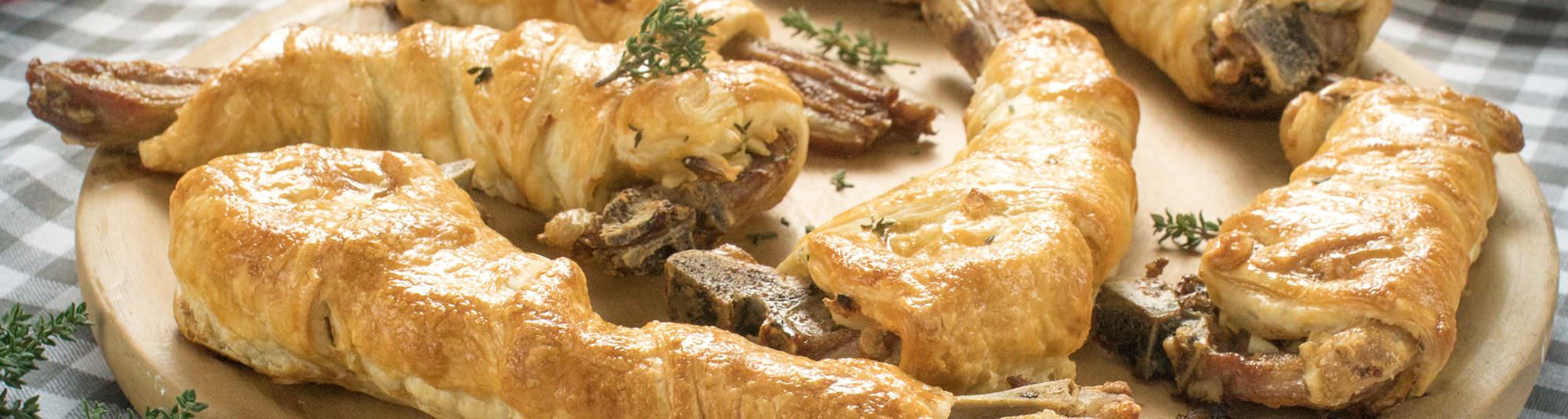 Costillas de cordero en hojaldre