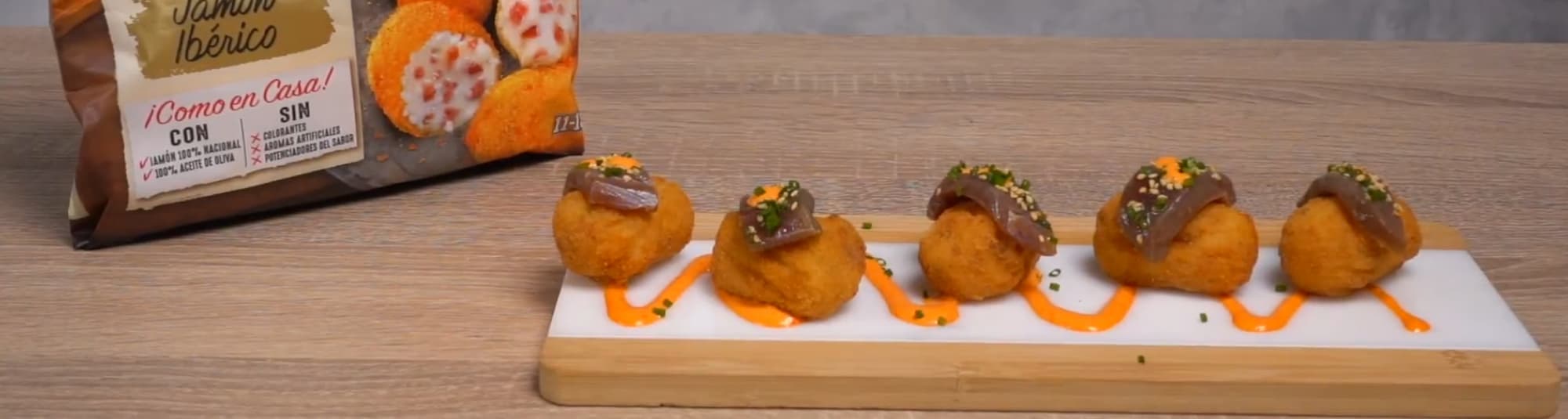 Croquetas de Jamón con Atún Marinado