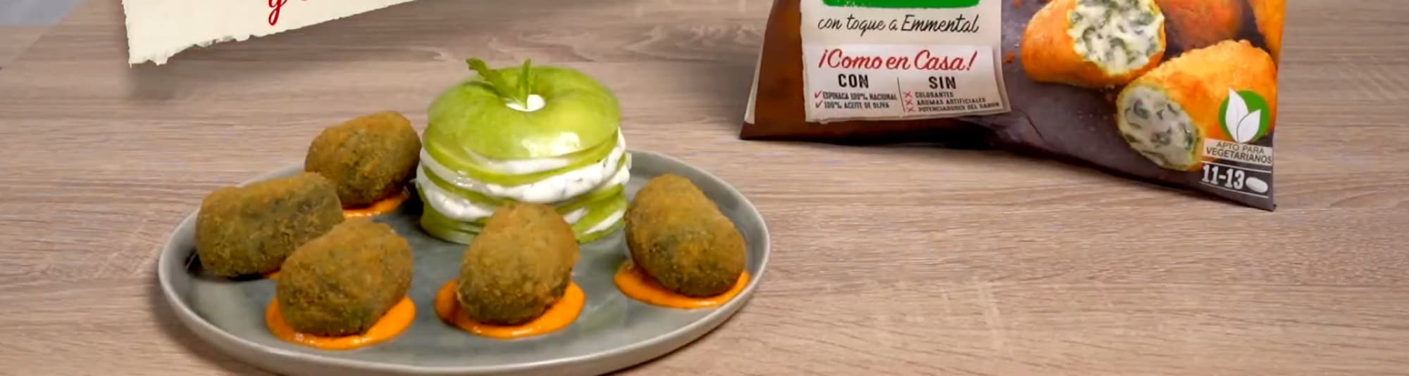 Croquetas de Espinacas y Salsa Pimientos del Piquillo